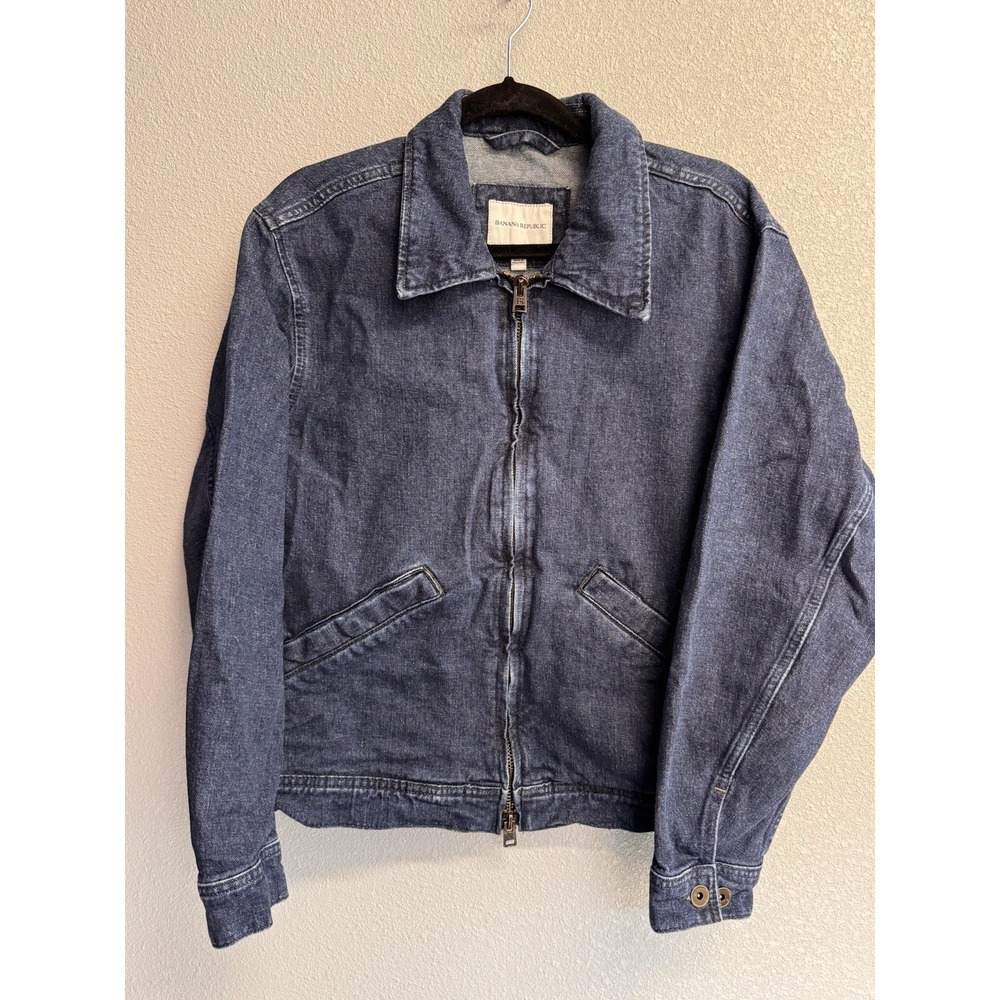 Banana Republic Denim Garage Full Zip Jacket Blue Size Small